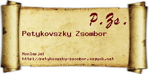 Petykovszky Zsombor névjegykártya